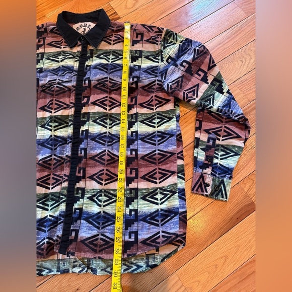 Rodeo Active Shirt Men’s Size L Aztec Retro Rodeo Ranch Western Vintage Cotton - Picture 10 of 12